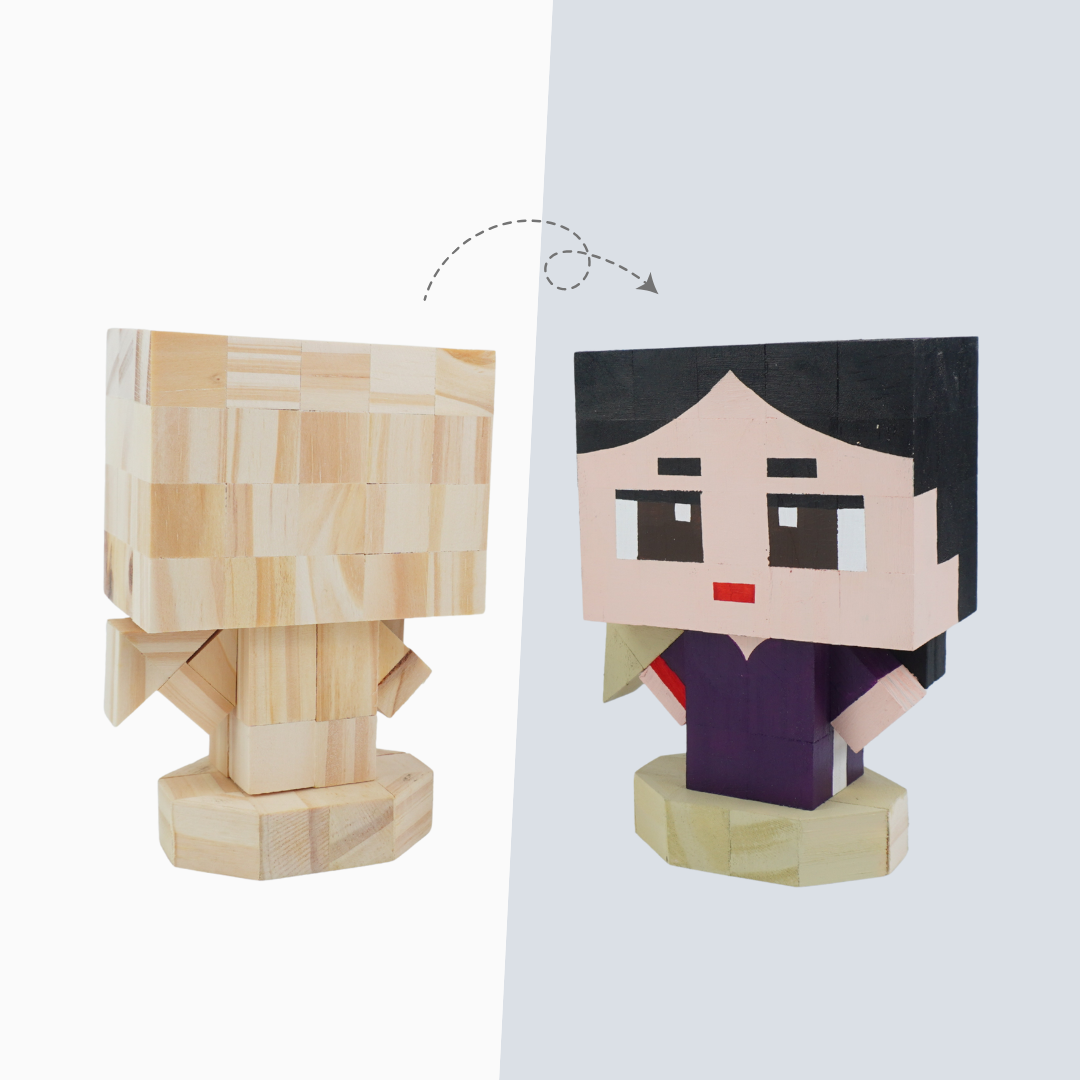 (DIY) Kit Tô Màu Mô Hình Thiếu Nữ Áo Dài Huế