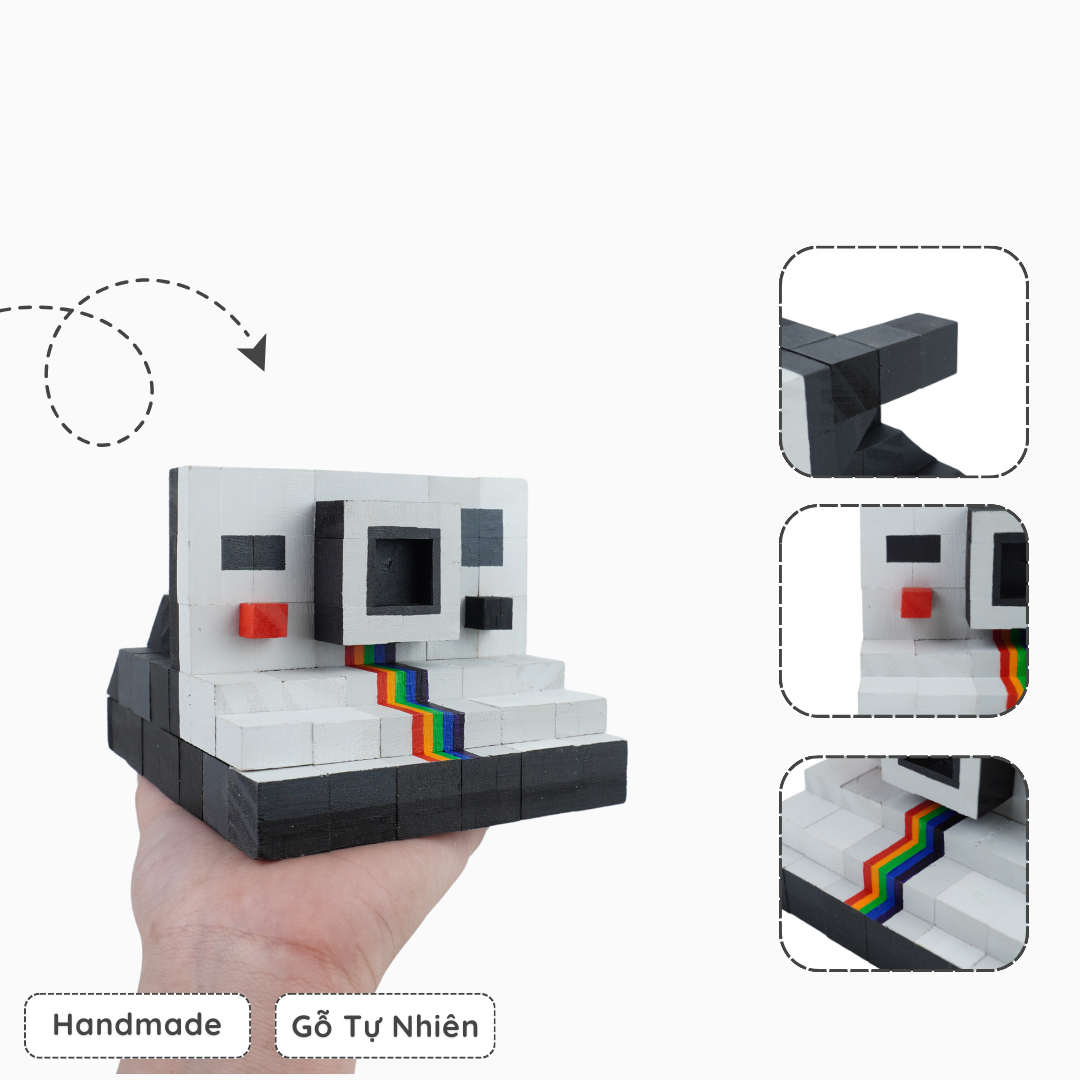Mô Hình Gỗ Máy Ảnh Polaroid SX-70 (Art Toy)