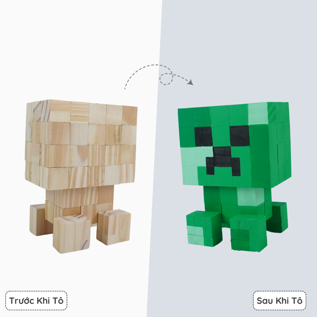 (DIY) KIt Tô Màu Minecraft Creeper (size s)