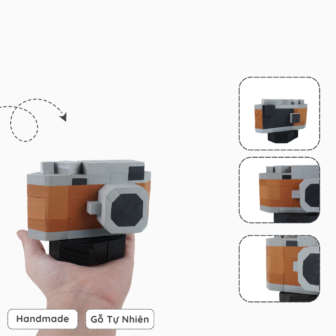 Mô Hình Gỗ Máy Ảnh Leica (size s)