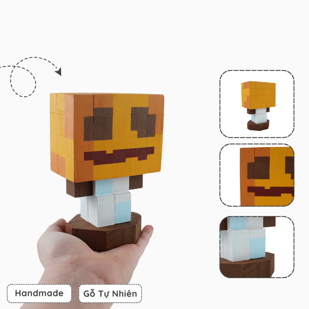 Mô Hình Gỗ Minecraft Snow Golem (size s)