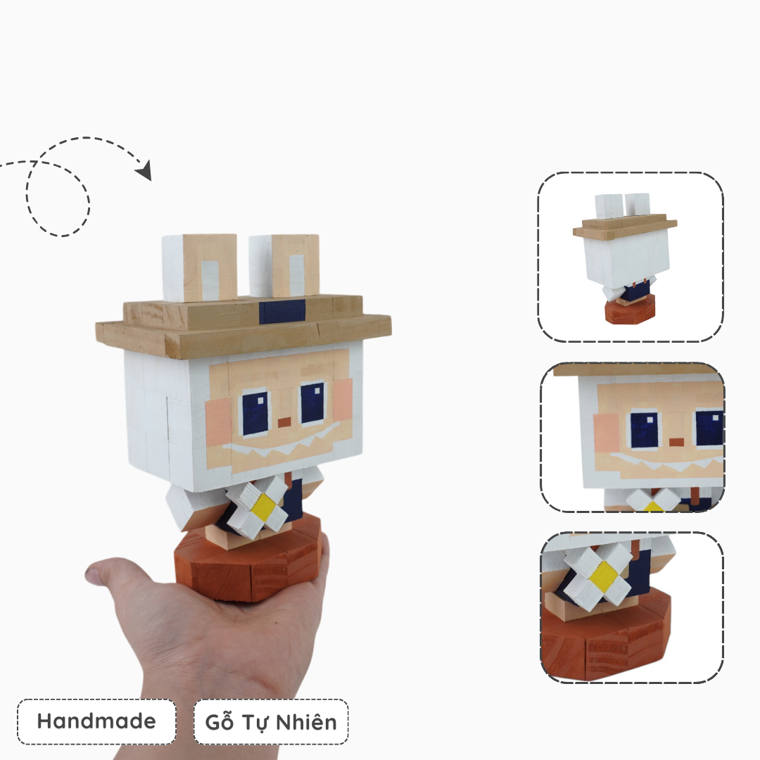 Mô Hình Gỗ Labubu Daisy