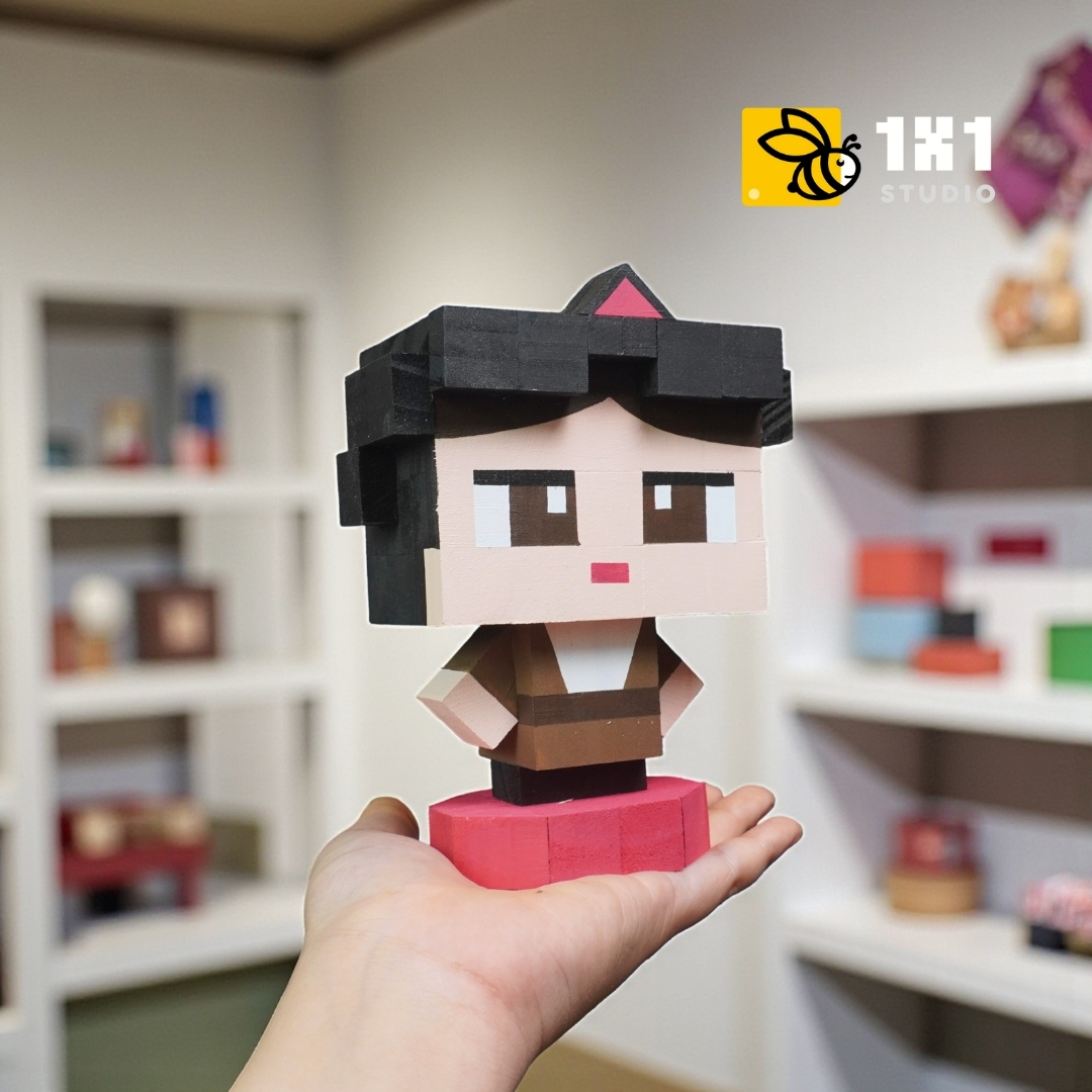 Mô Hình Gỗ Cô Gái Mặc Áo Tứ Thân