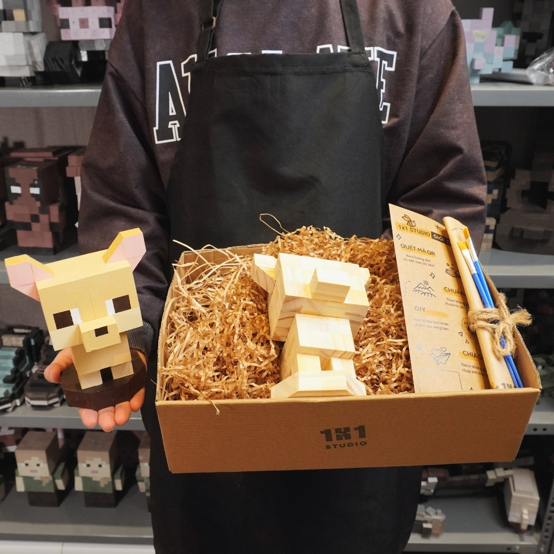 (DIY) Kit Tô Màu Mô Hình Chó Chihuahua Kem (s)