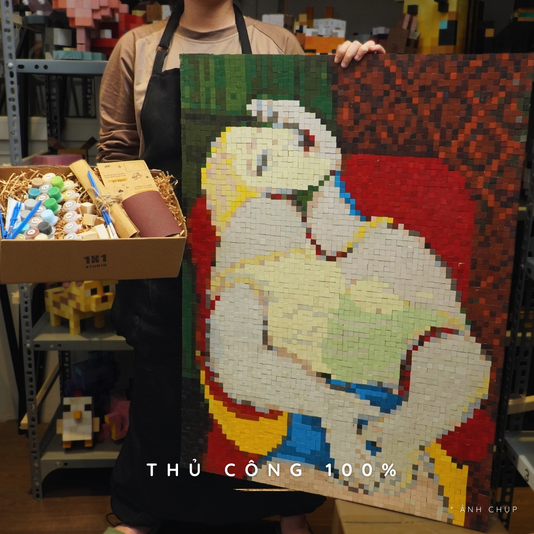 Tranh Pixel Gỗ The Dream khổ lớn 84x62 cm (Chill)