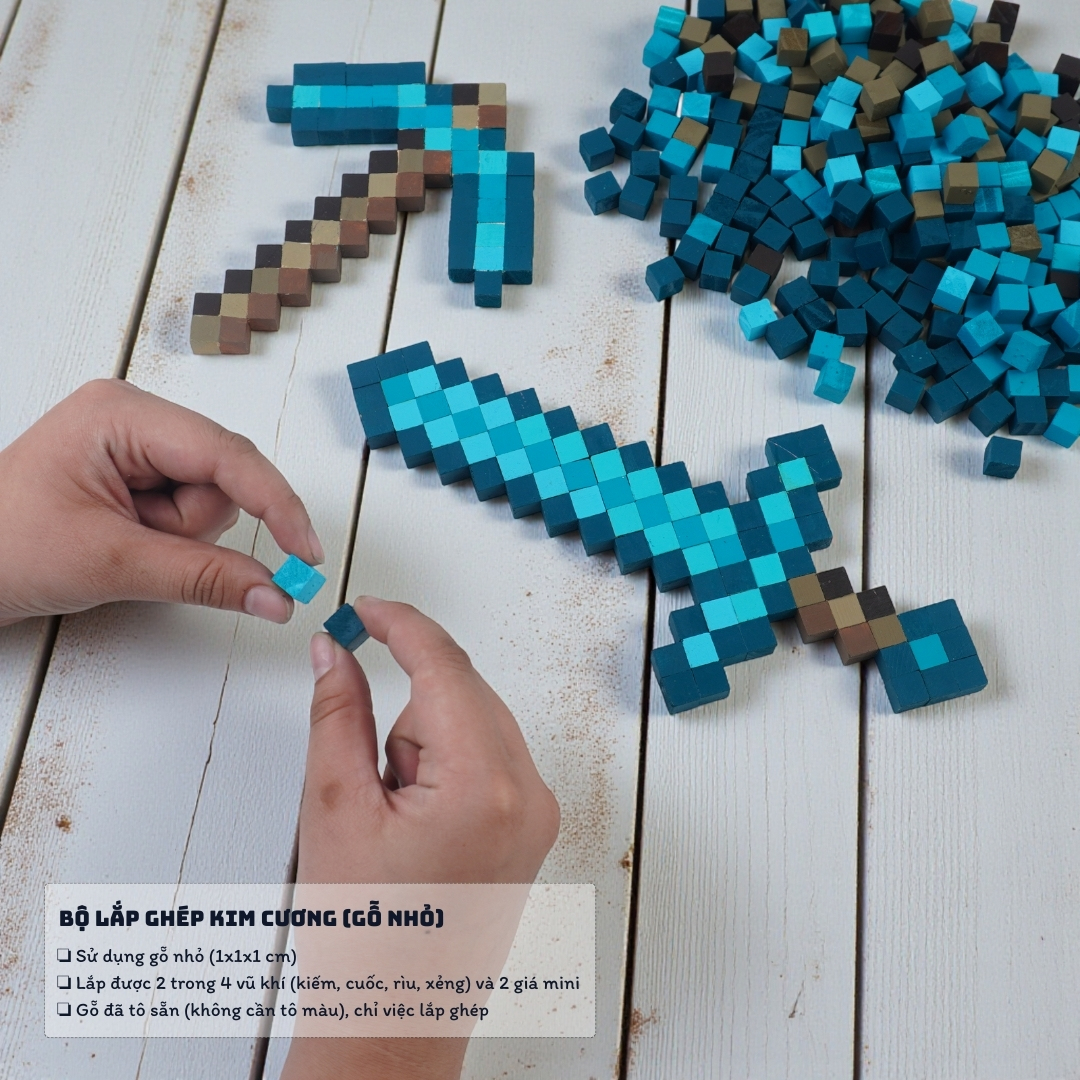 p2. Bộ Lắp Ghép 2 Trang Bị Minecraft Thu Nhỏ (1cm)