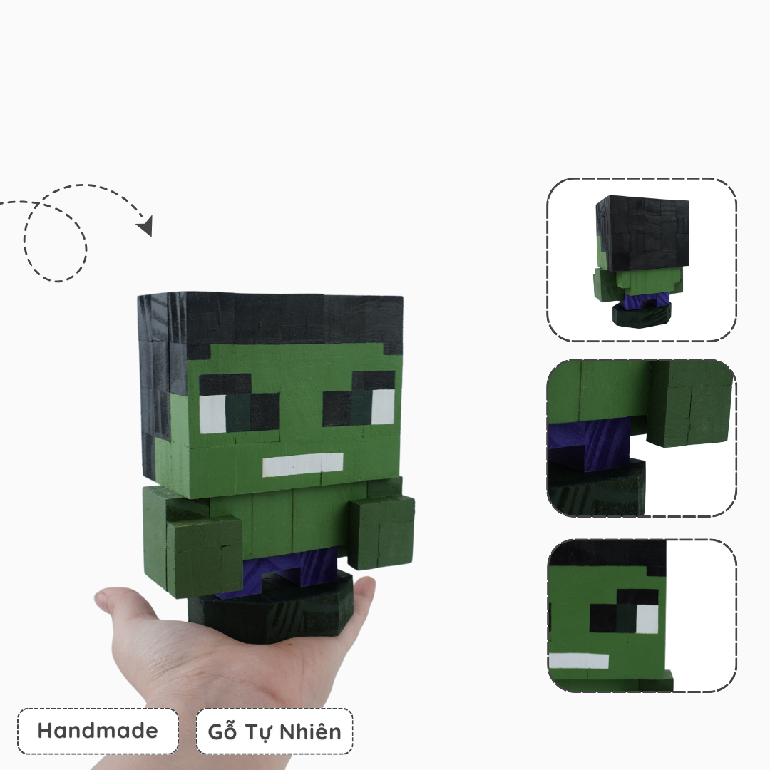 Mô Hình Gỗ Nhân Vật Hulk (size s)