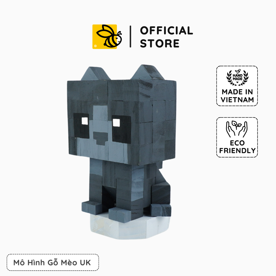 Mô Hình Gỗ Mèo Anh Lông Ngắn (size s)