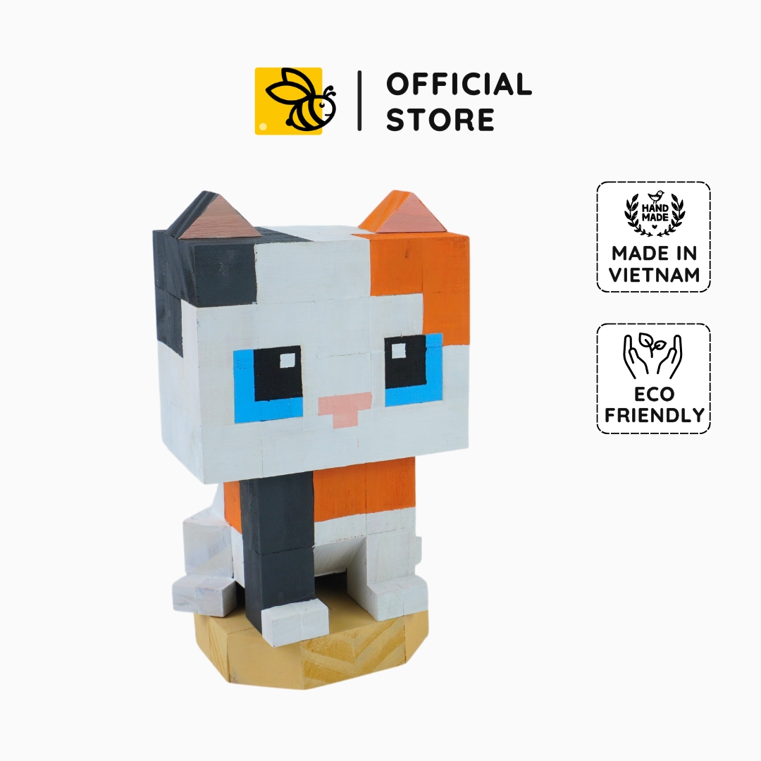 p5 - Mô Hình Gỗ Mèo Tam Thể