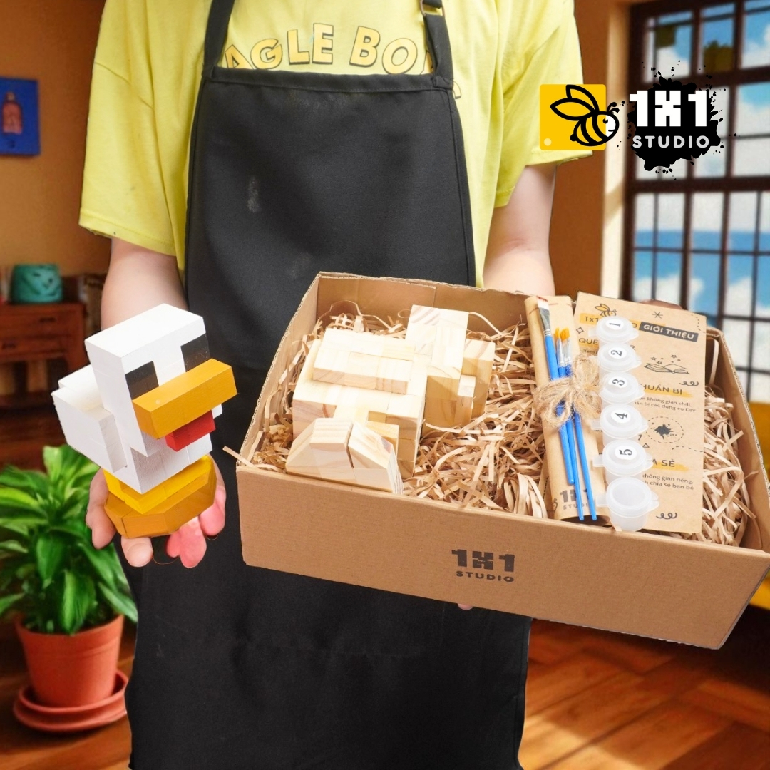 (DIY) Kit Tô Màu Mô Hình Minecraft Chicken Gà (s)