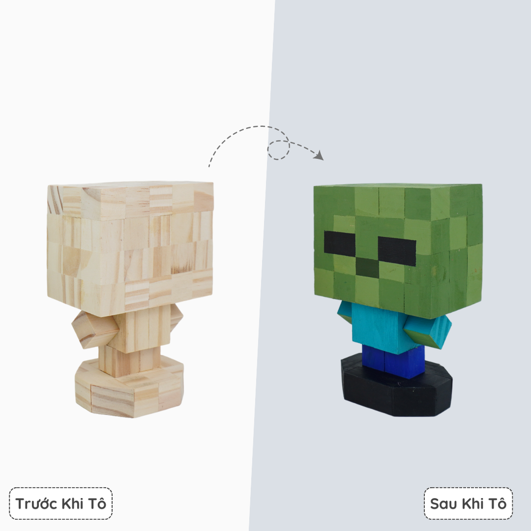 (DIY) Kit Tô Màu Minecraft Zombie