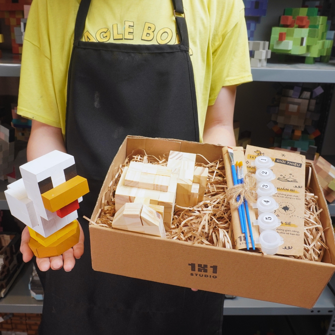 (DIY) Kit Tô Màu Mô Hình Minecraft Chicken Gà (s)