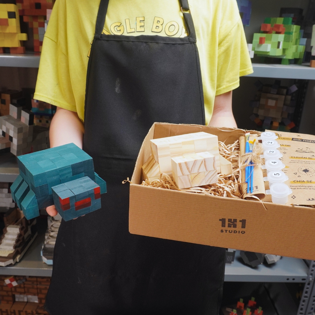 (DIY) Kit Tô Màu Mô Hình Minecraft Spider Nhện