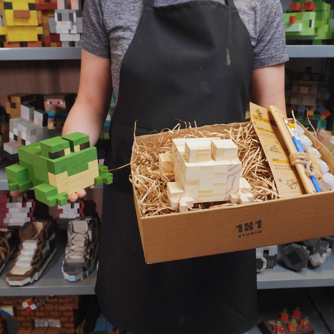 (DIY) Kit Tô Màu Mô Hình Minecraft Frog Ếch (s)