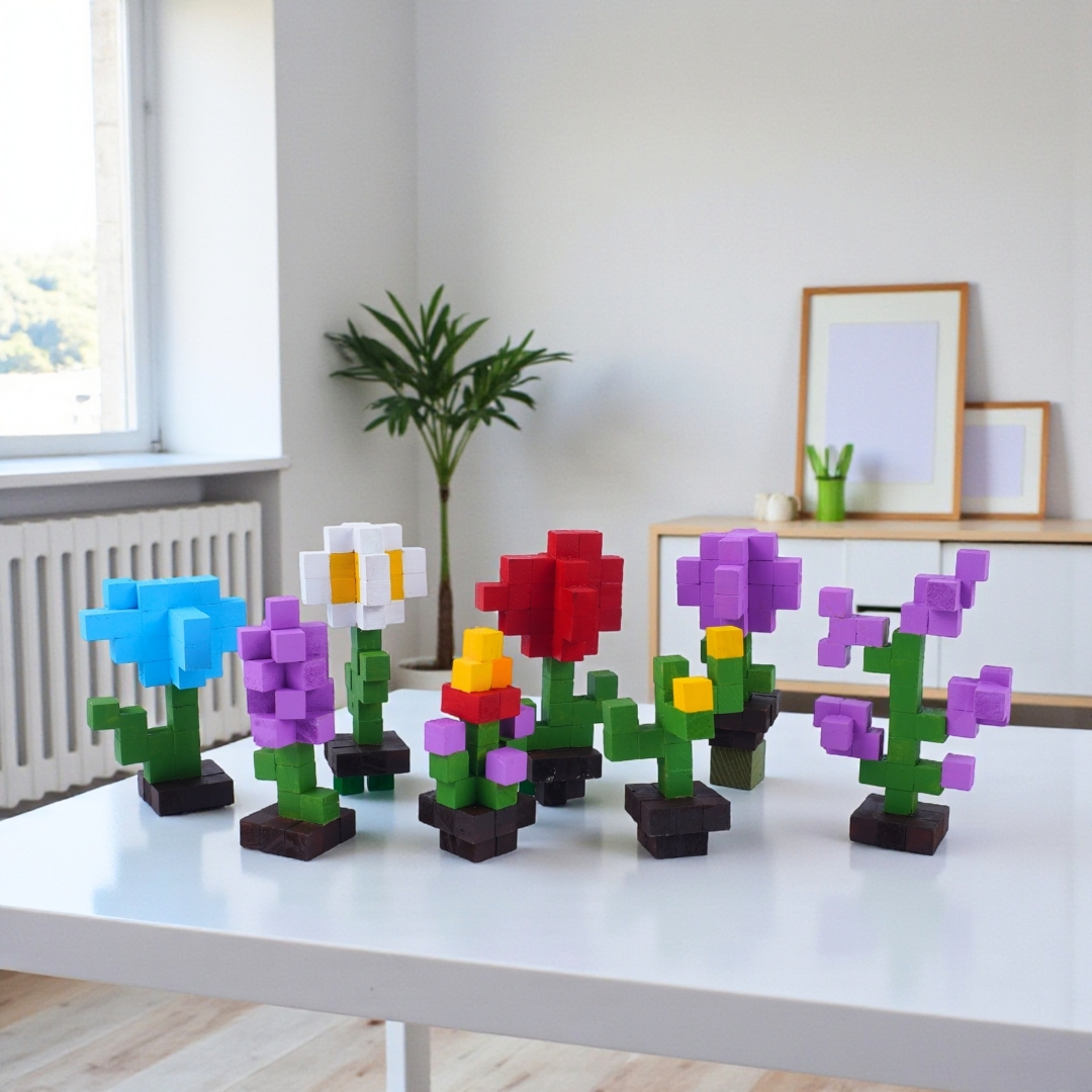 p5. KIT Tự Làm 10 Mô Hình Hoa Gỗ THU NHỎ 1cm (40 mẫu)