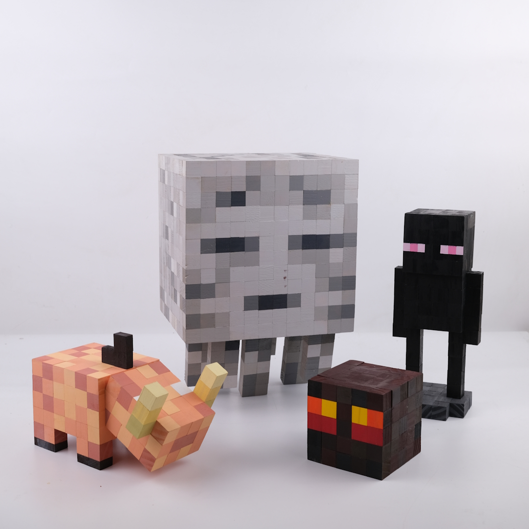 Mô Hình Gỗ Bigsize Minecraft Ghast (Art Toy)
