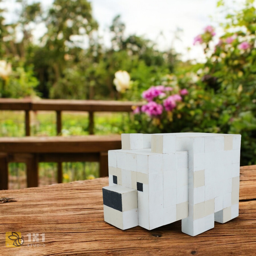 Mô Hình Gỗ Gấu Trắng (Art Toy)