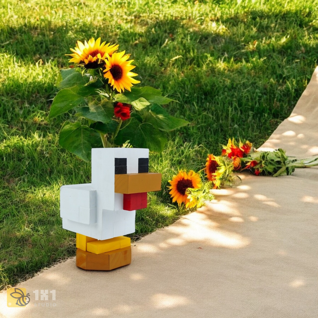 Mô Hình Gỗ Minecraft Chicken (size s)