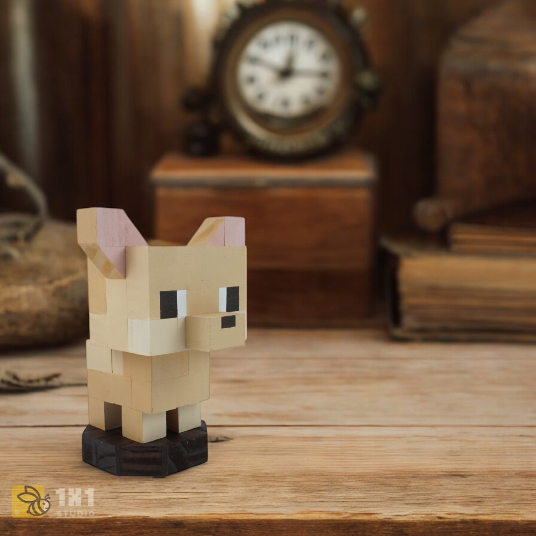 (DIY) Kit Tô Màu Mô Hình Chó Chihuahua Kem (s)