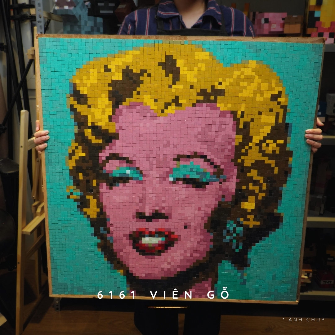 Tranh Pixel Gỗ Marilyn Diptych khổ lớn 78x79 cm (Chill)