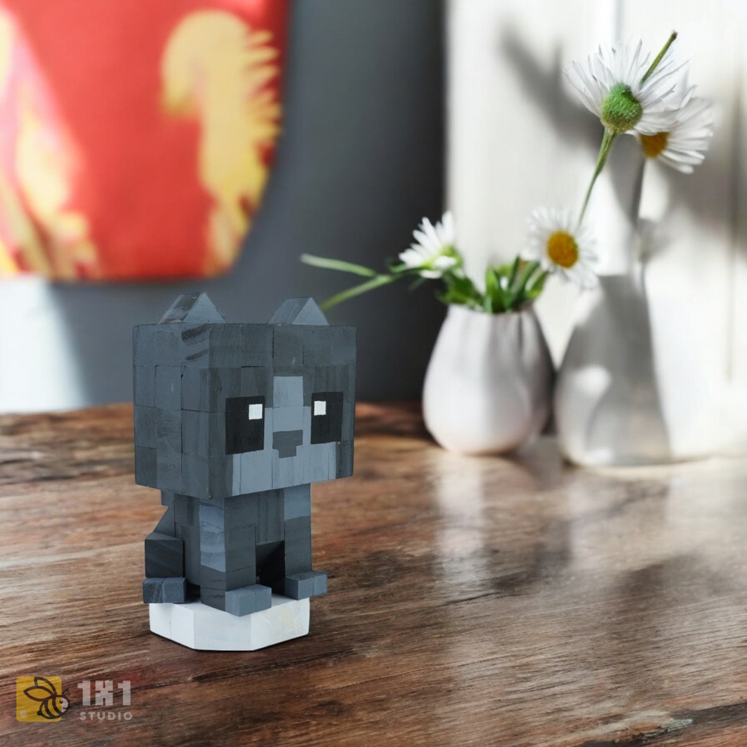 Mô Hình Gỗ Mèo Anh Lông Ngắn (size s)