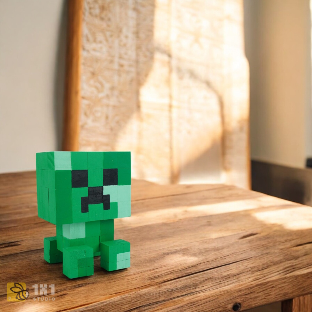 Mô Hình Gỗ Minecraft Creeper (size s)