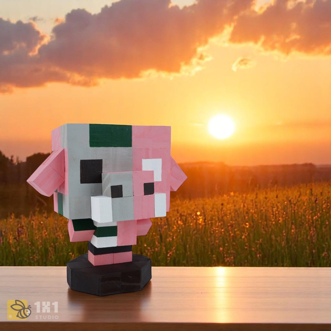 Mô Hình Gỗ Minecraft Zombie Piglin (s)