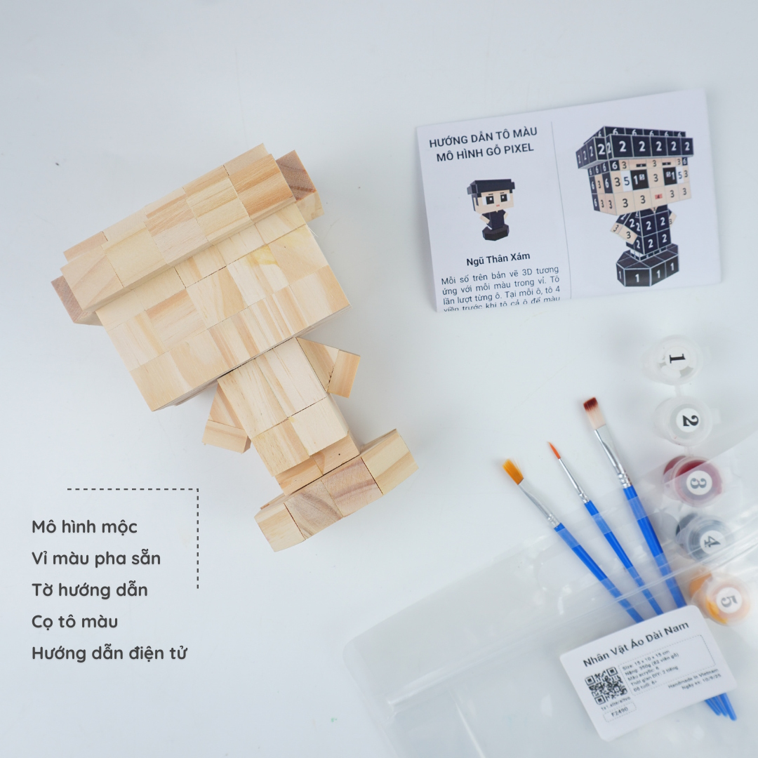 (DIY) Kit Tô Màu Mô Hình Chàng Trai Mặc Áo Ngũ Thân