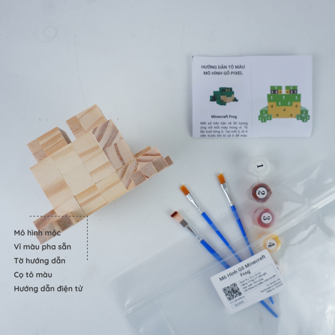 (DIY) Kit Tô Màu Mô Hình Minecraft Frog Ếch (s)