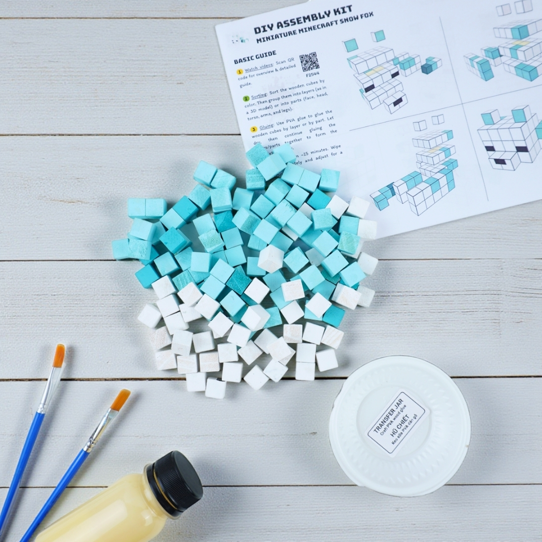 p4. Bộ Lắp Ghép Minecraft Snow Fox Cáo Tuyết (Thu Nhỏ)