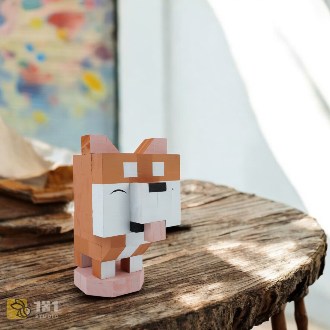 Mô Hình Gỗ Chó Shiba