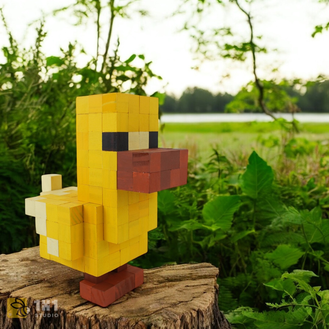 Mô Hình Gỗ Vịt Vàng (Art Toy)
