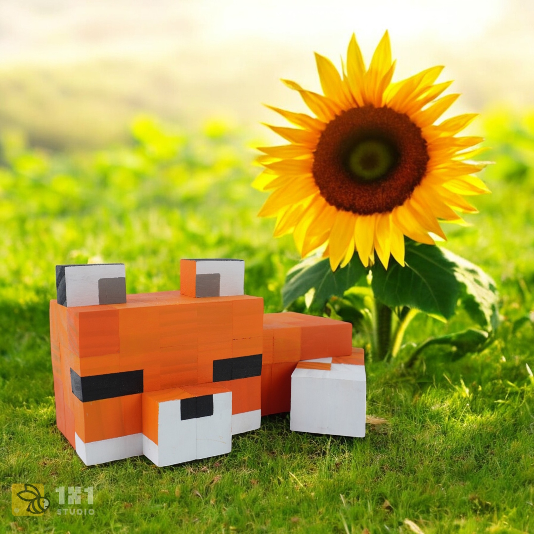 Mô Hình Gỗ Minecraft Cáo Cam (size M)