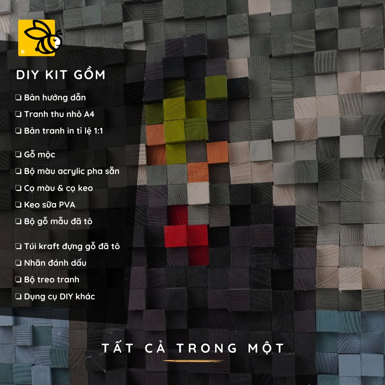 Kit Tự Làm Tranh Pixel Gỗ The Son of Man (Blur)