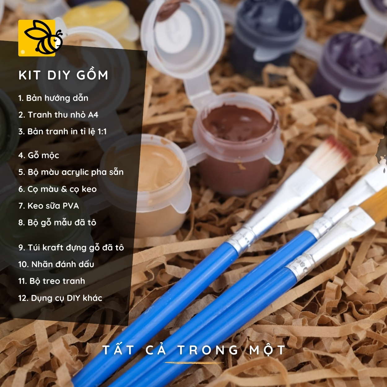 Kit Tự Làm Tranh Pixel Gỗ Starry Night (Blur)