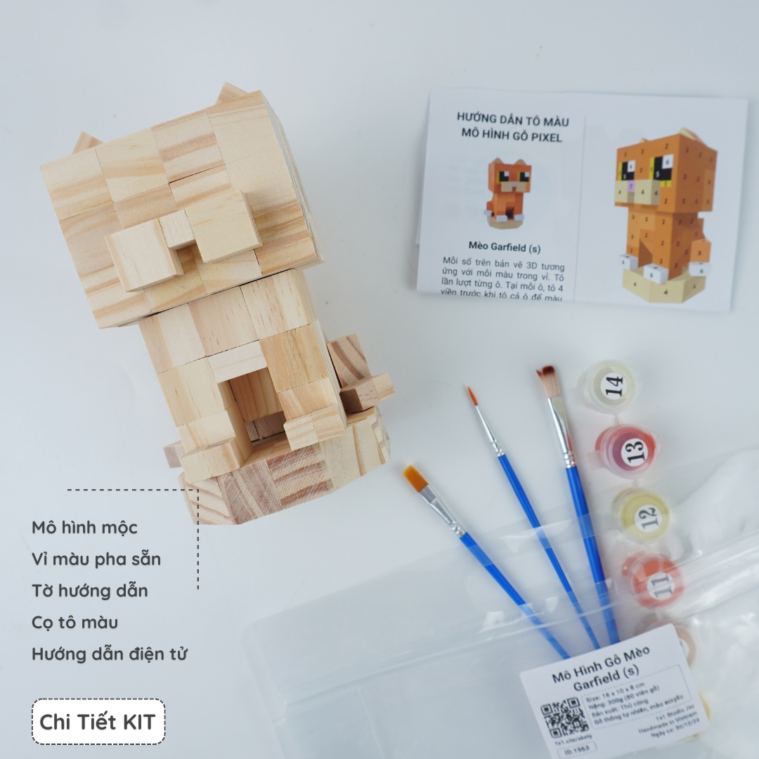 (DIY) Kit Tô Màu Mèo Garfield (size s)
