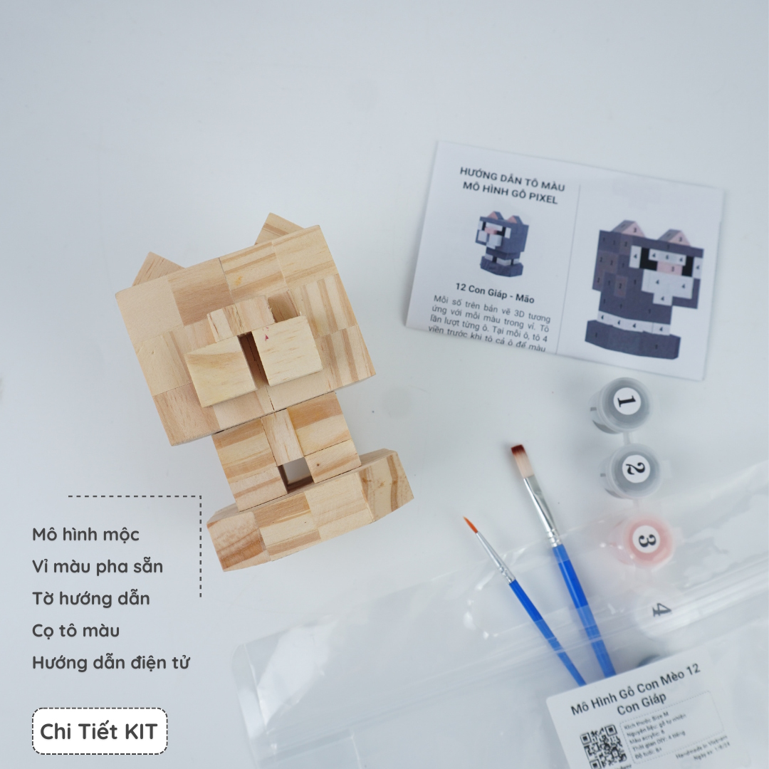(DIY) Kit Tô Màu 12 Con Giáp Mão (Mèo)