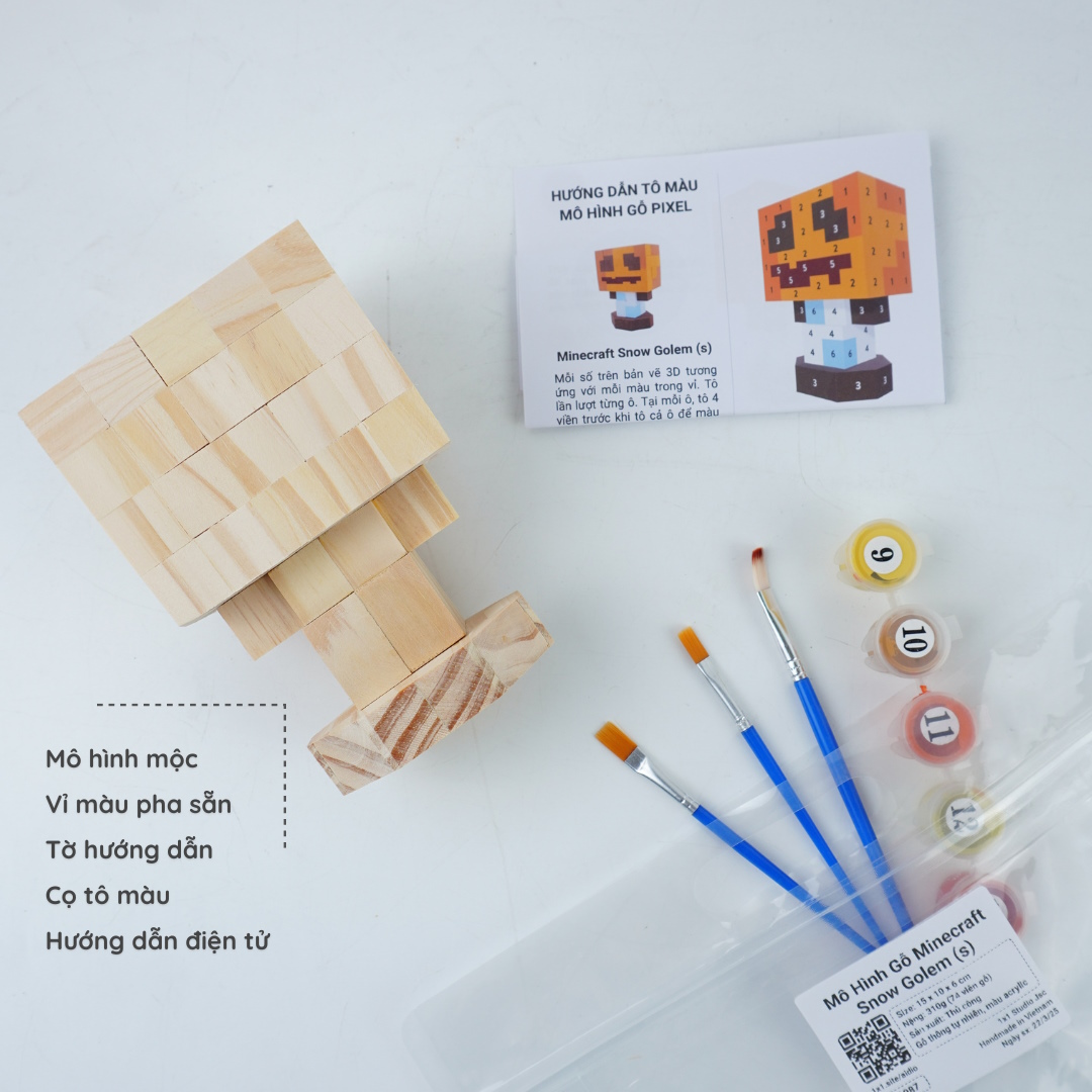 (DIY) KIt Tô Màu Minecraft Snow Golem (s)