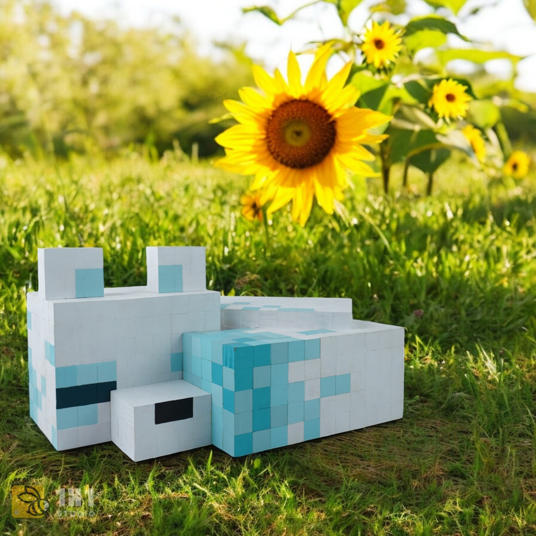 Mô Hình Gỗ Minecraft Cáo Tuyết (size XL)