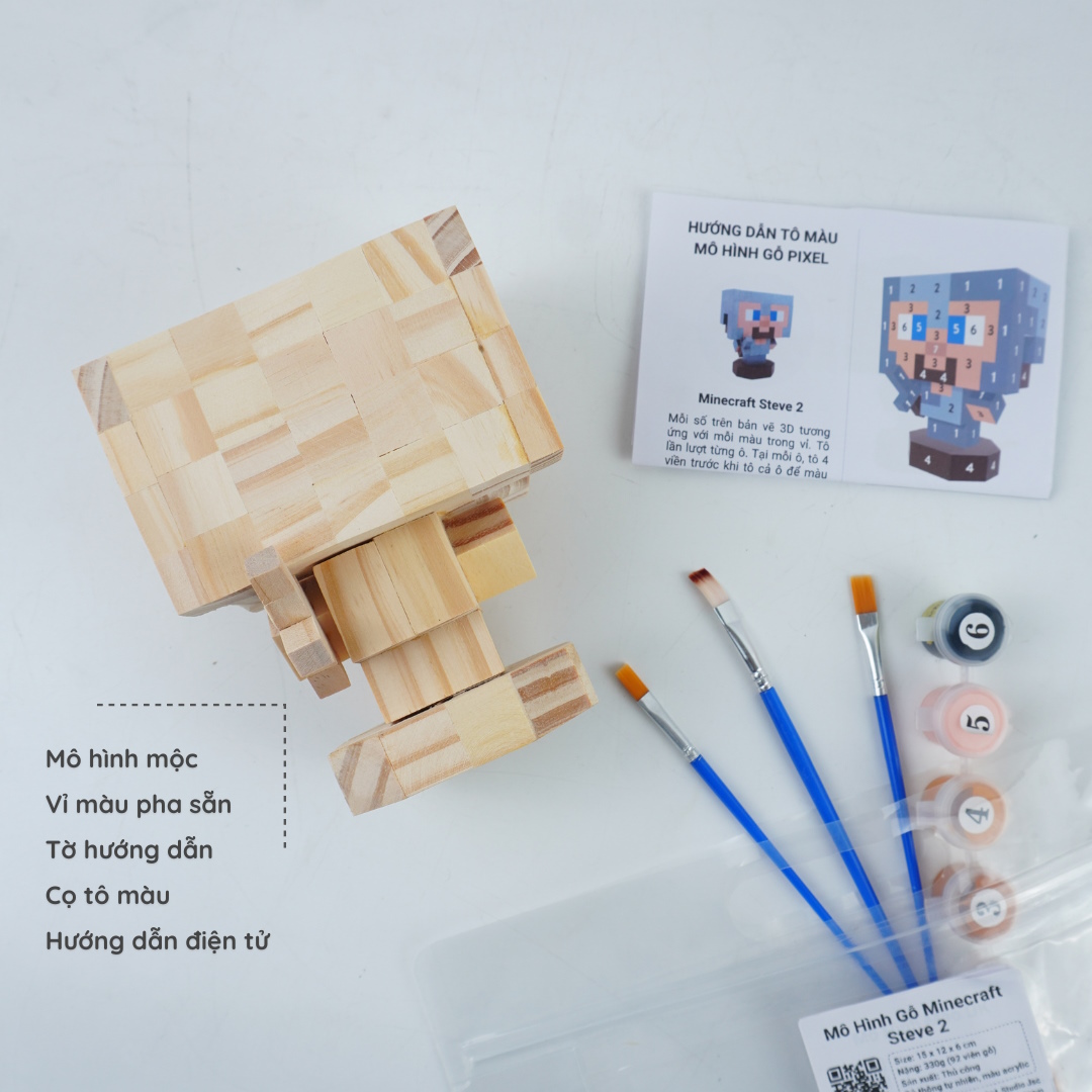 (DIY) Kit Tô Màu Minecraft Steve 2