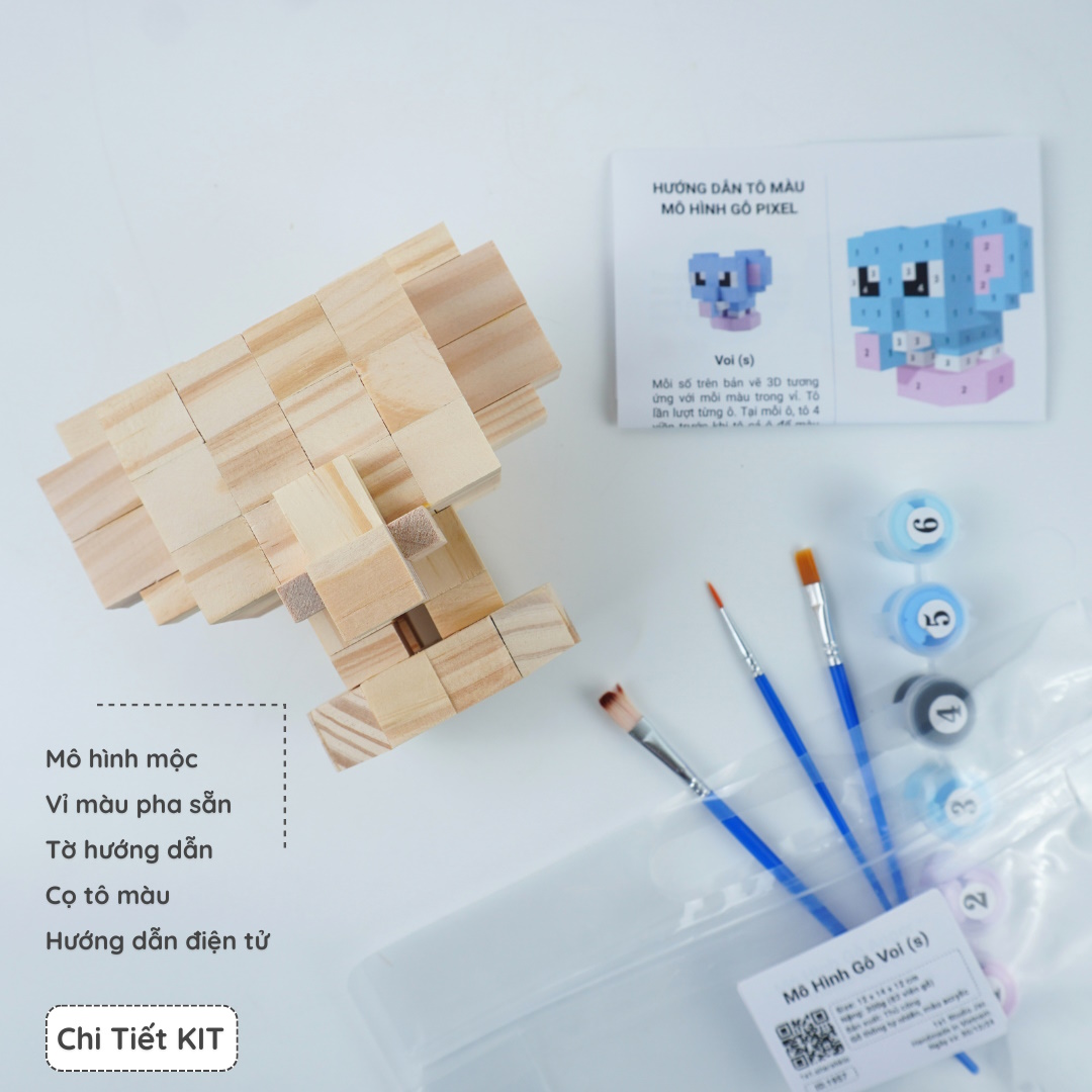 (DIY) Kit Tô Màu Voi (size s)