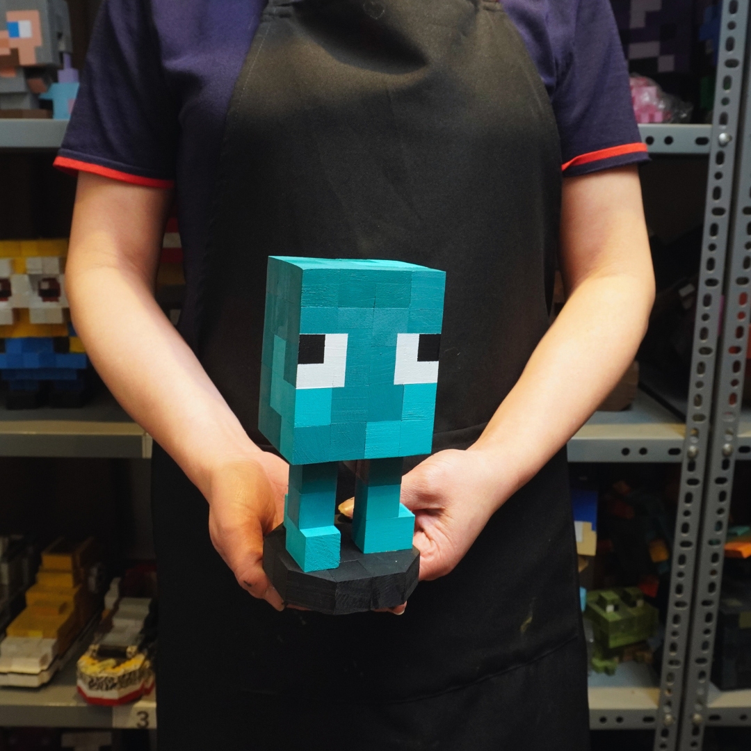 Mô Hình Gỗ Minecraft Squid Mực (s)