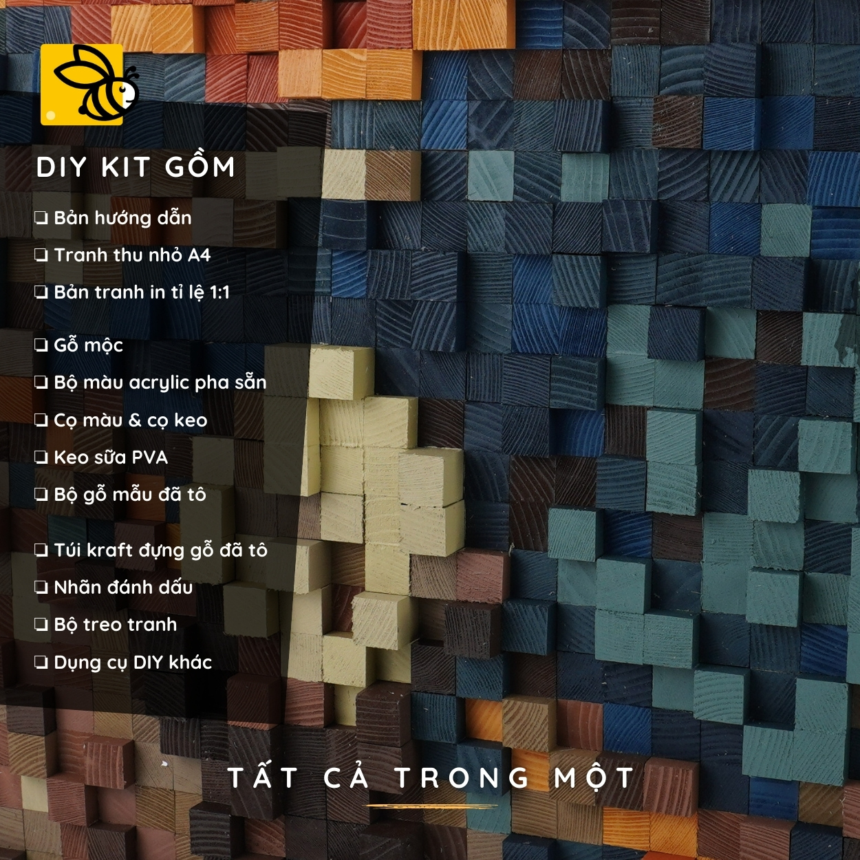 Kit Tự Làm Tranh Pixel Gỗ The Scream (Blur)