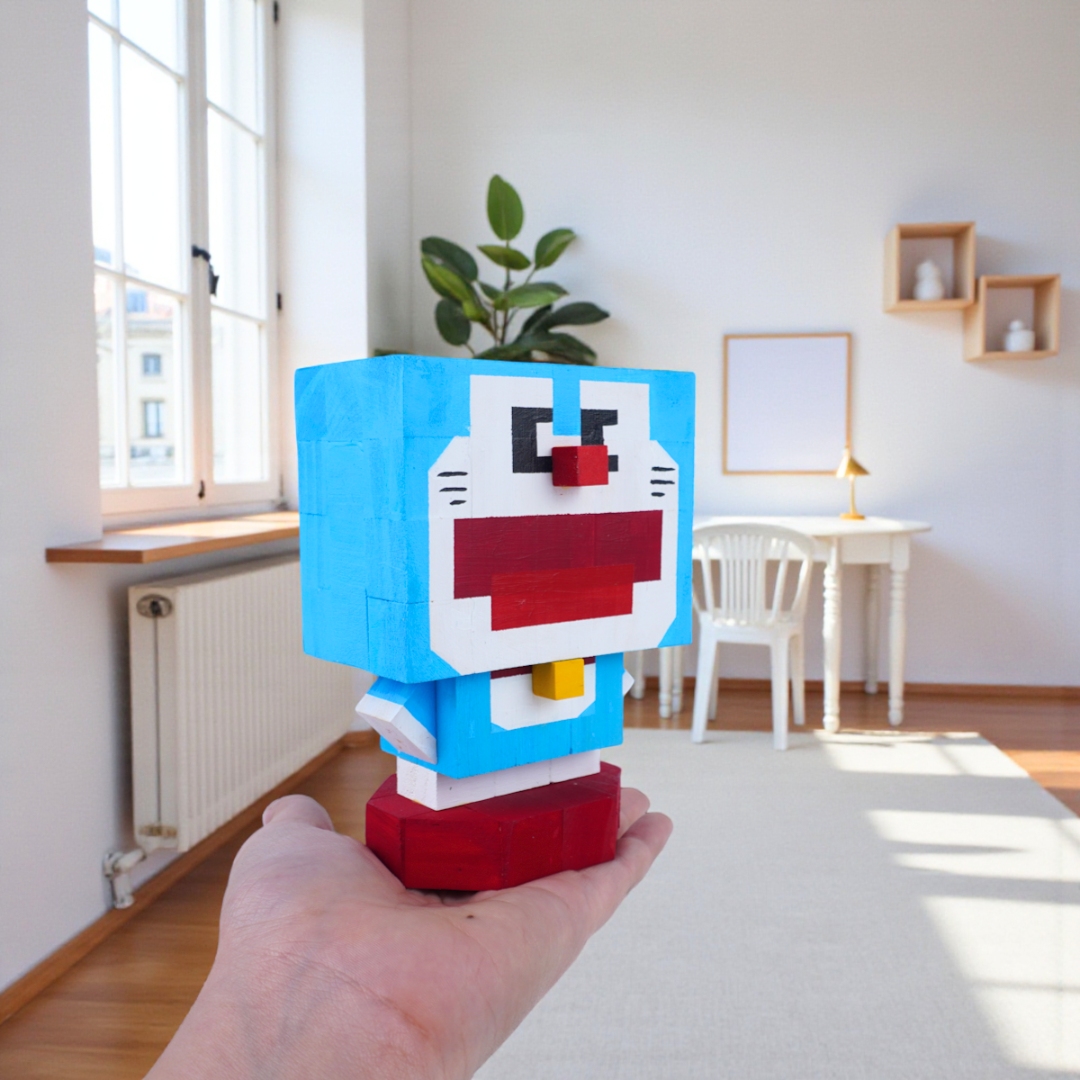 p4. Mô Hình Gỗ Mèo Máy Doraemon