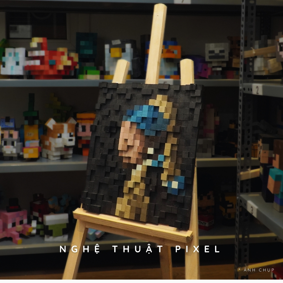 Tranh Pixel Girl with a Pearl Earring (Blur)
