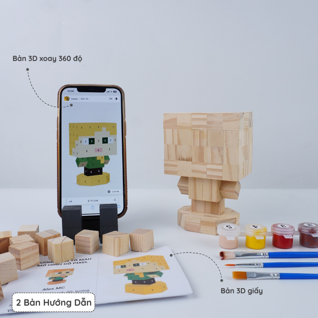 (DIY) Kit Tô Màu Minecraft Alex (size s)