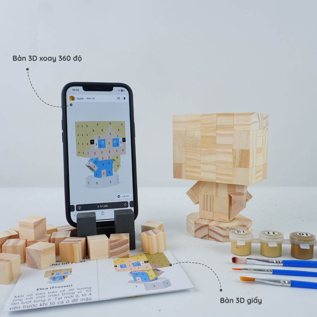 (DIY) Kit Tô Màu Mô Hình Công Chúa Elsa - Frozen