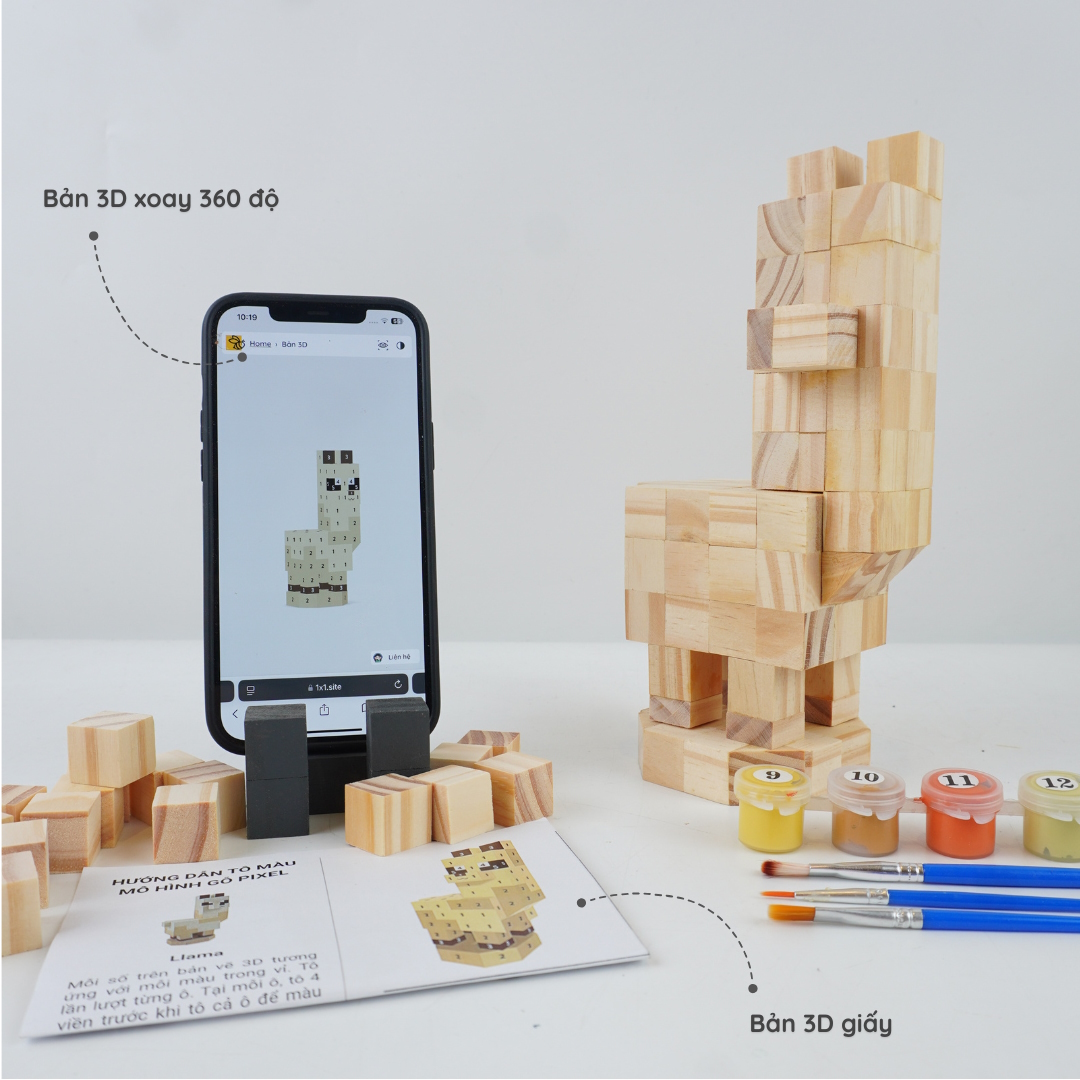 (DIY) Kit Tô Màu Mô Hình Lạc Đà Llama (s)