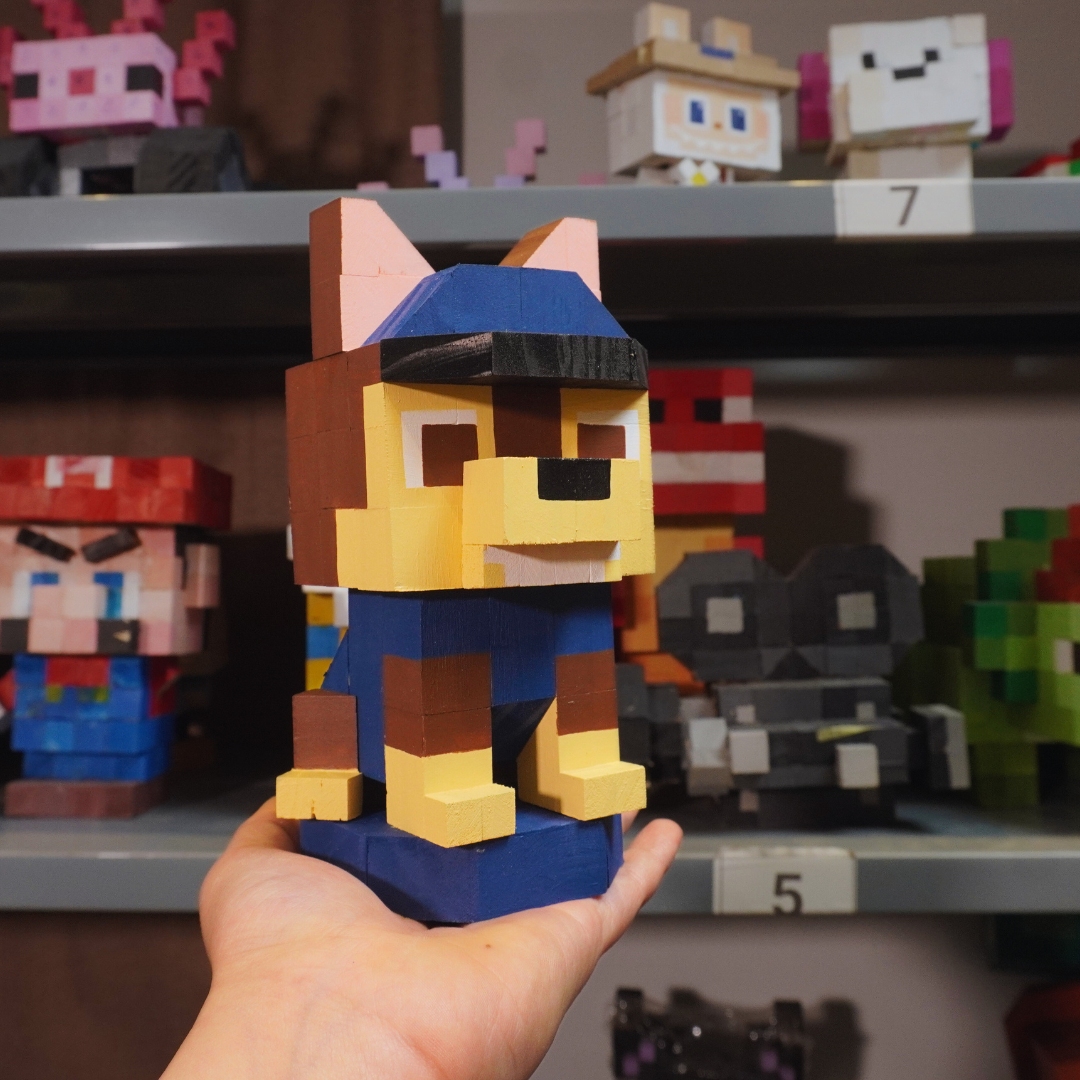 Mô Hình Gỗ Chú Chó Chase (Paw Patrol)