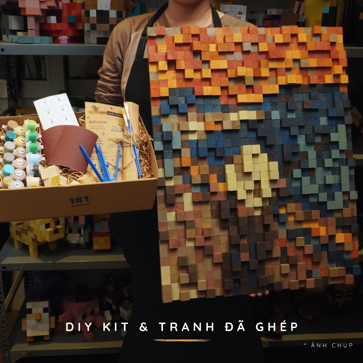 Kit Tự Làm Tranh Pixel Gỗ The Scream (Blur)